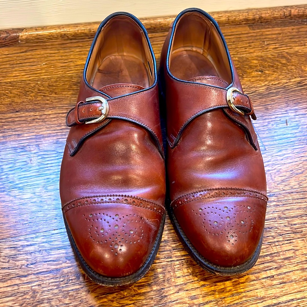 Allen Edmonds size 10 1/2 E     One monk strap Walnut great used condition